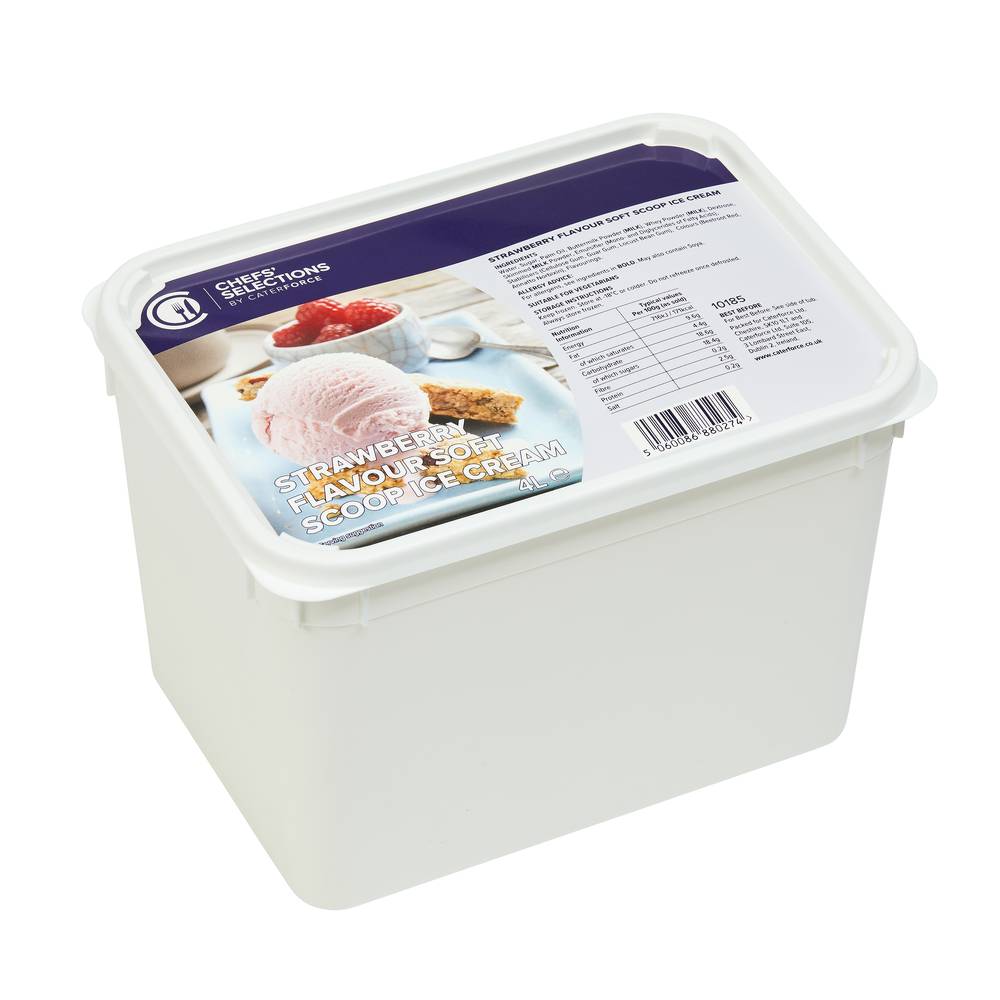 Chefs’ Selections Strawberry Flavour Soft Scoop Ice Cream (6 x 4L)