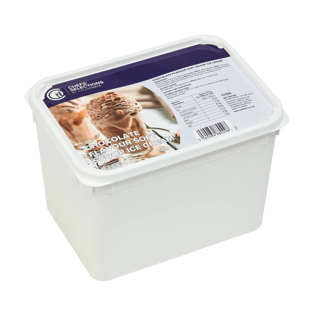 Chefs’ Selections Chocolate Flavour Soft Scoop Ice Cream (6 x 4L)