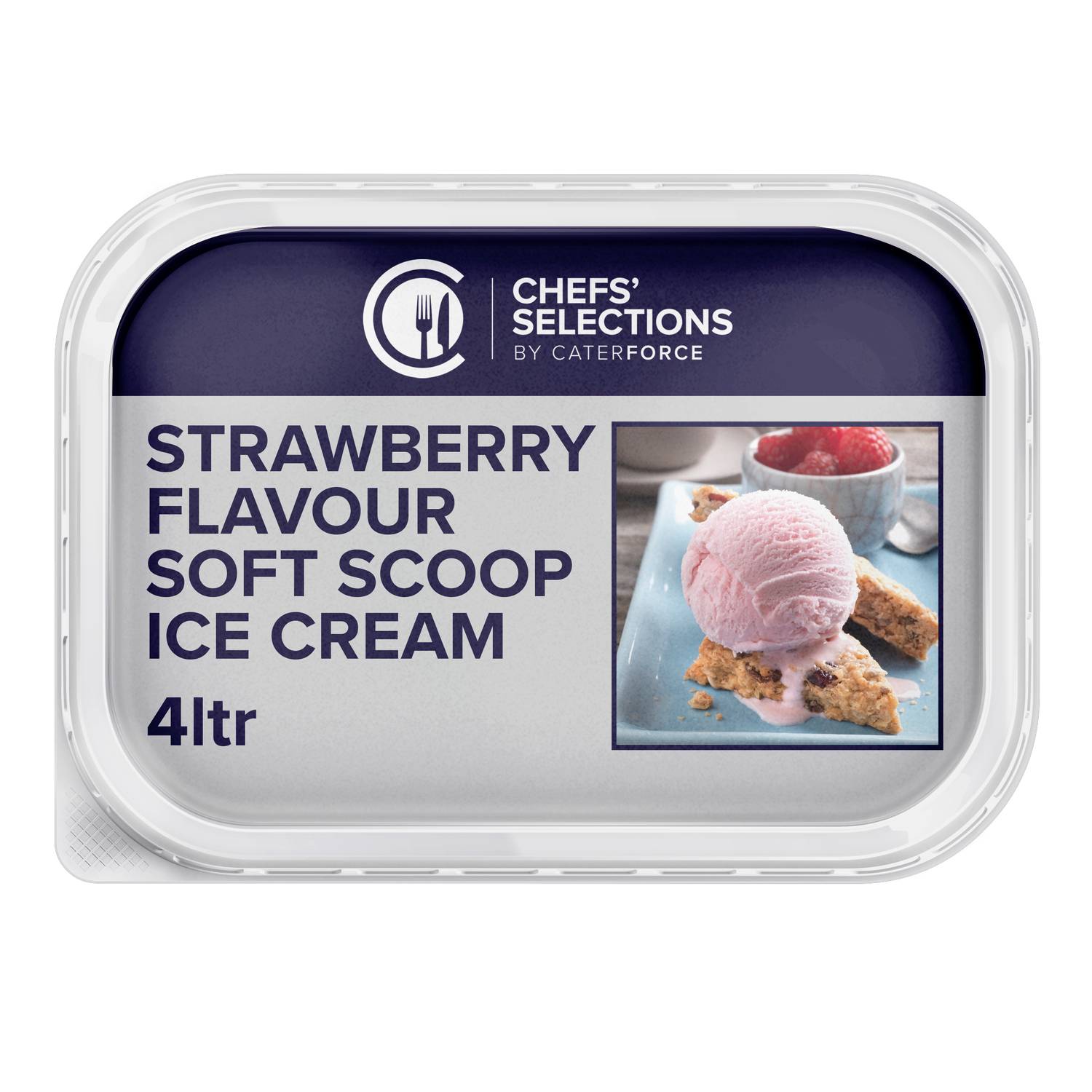 Chefs’ Selections Strawberry Flavour Soft Scoop Ice Cream (6 x 4L)