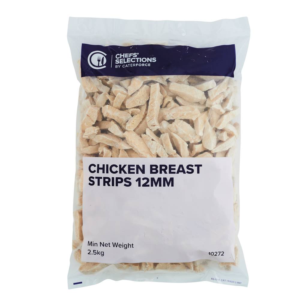 Chefs’ Selections Frozen Chicken Breast Strips 12mm (4 x 2.5kg)