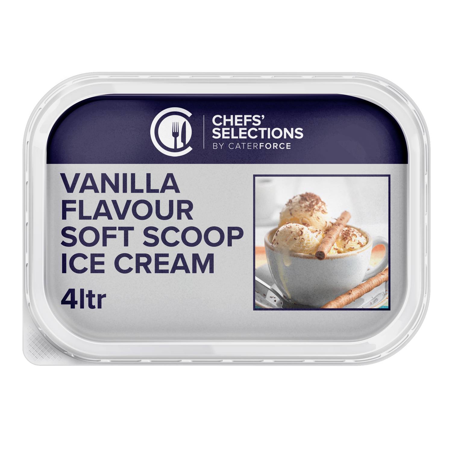 Chefs’ Selections Vanilla Flavour Soft Scoop Ice Cream (6 x 4L)