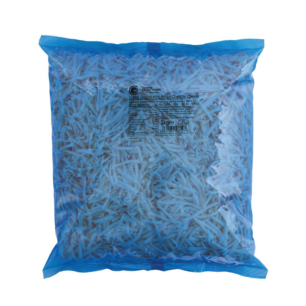 Chefs’ Selections Grated White Mild Cheddar (6 x 2kg)